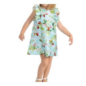 NWOT Pastourelle by Pippa & Julie Strawberry Flutter Sleeve Shift Dress Girls 5